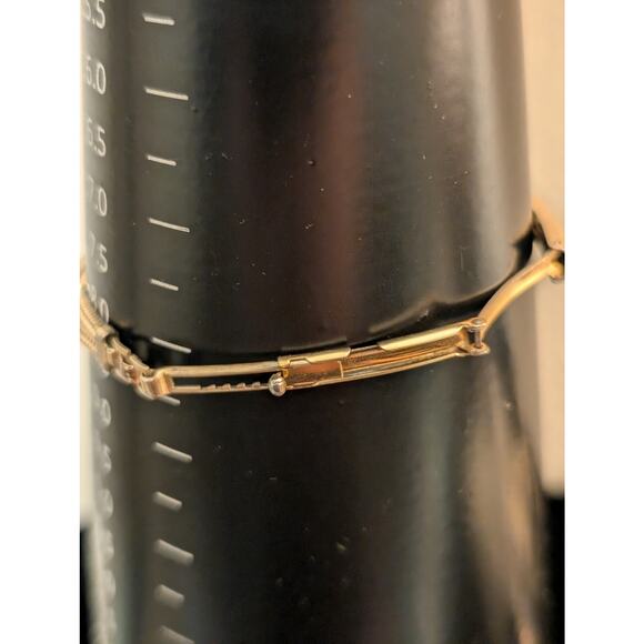 Vintage 40s Forstner 12K Gold Filled ID Double Square Snake Chain Bracelet - Picture 9 of 13